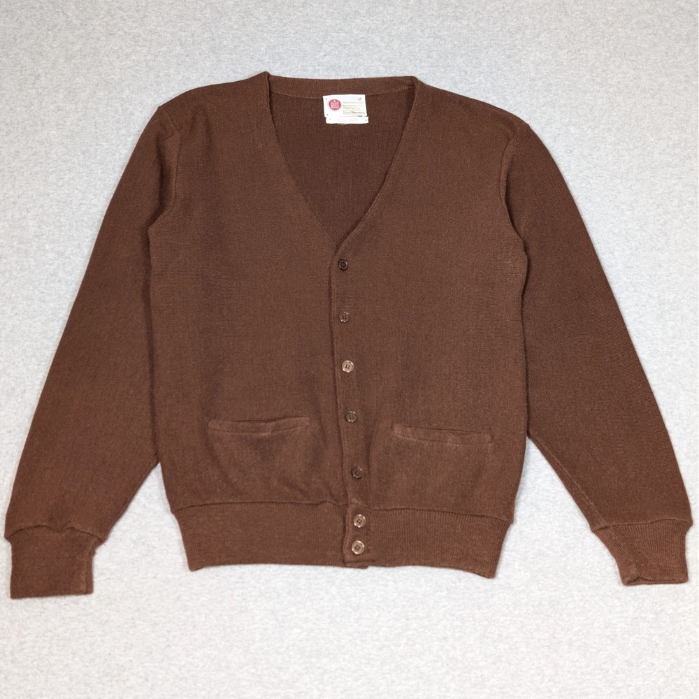 Vintage 70's/80's King's Road Cardigan Sweater Medium Acrylic Sears Men's Store